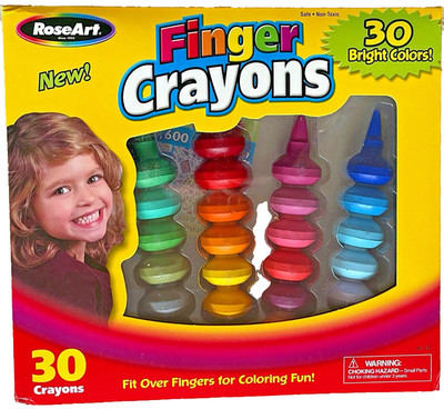 30 Roseart BRIGHT FINGER CRAYONS! WONDERFUL COLORING!  NIB/HOME SCHOOL