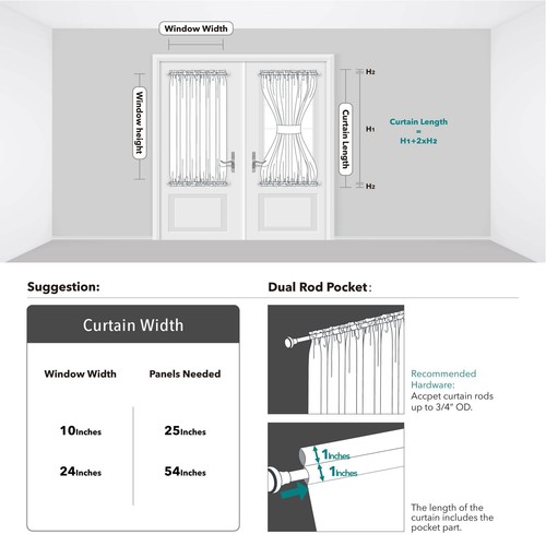 Blackout Door Curtain – Thermal Insulated Privacy Curtain for French & Front ... - Picture 9 of 9