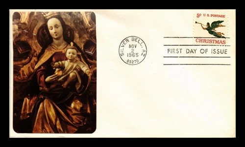 US COVER CHRISTMAS ANGEL WEATHERVANE FDC SCOTT 1276 PASTED ON CACHET