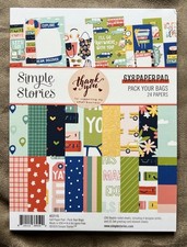 New Simple Stories 6 X 8 Paper Pad-Pack Your Bags Memory Keeping Papercrafting