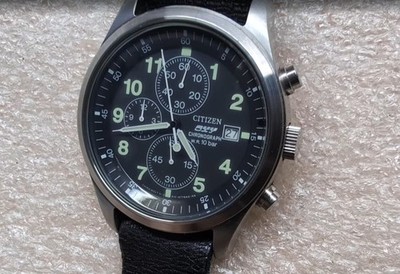 VINTAGE CITIZEN OXY 0510-S68211 Watch Men's Chronograph Aviator style. Dial 40mm