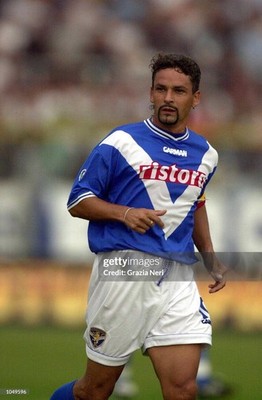 Authentic Roberto Baggio 2000-2001 Brescia Garman Jersey/Large