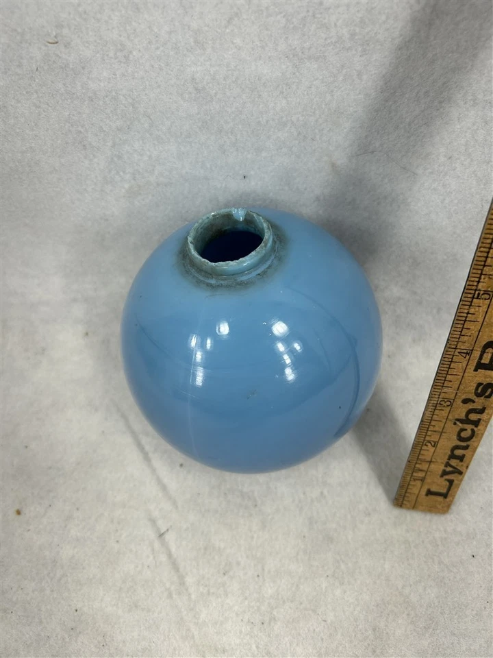 antiguo aligeramiento bola azul leche vaso original  Foto 3 de 4