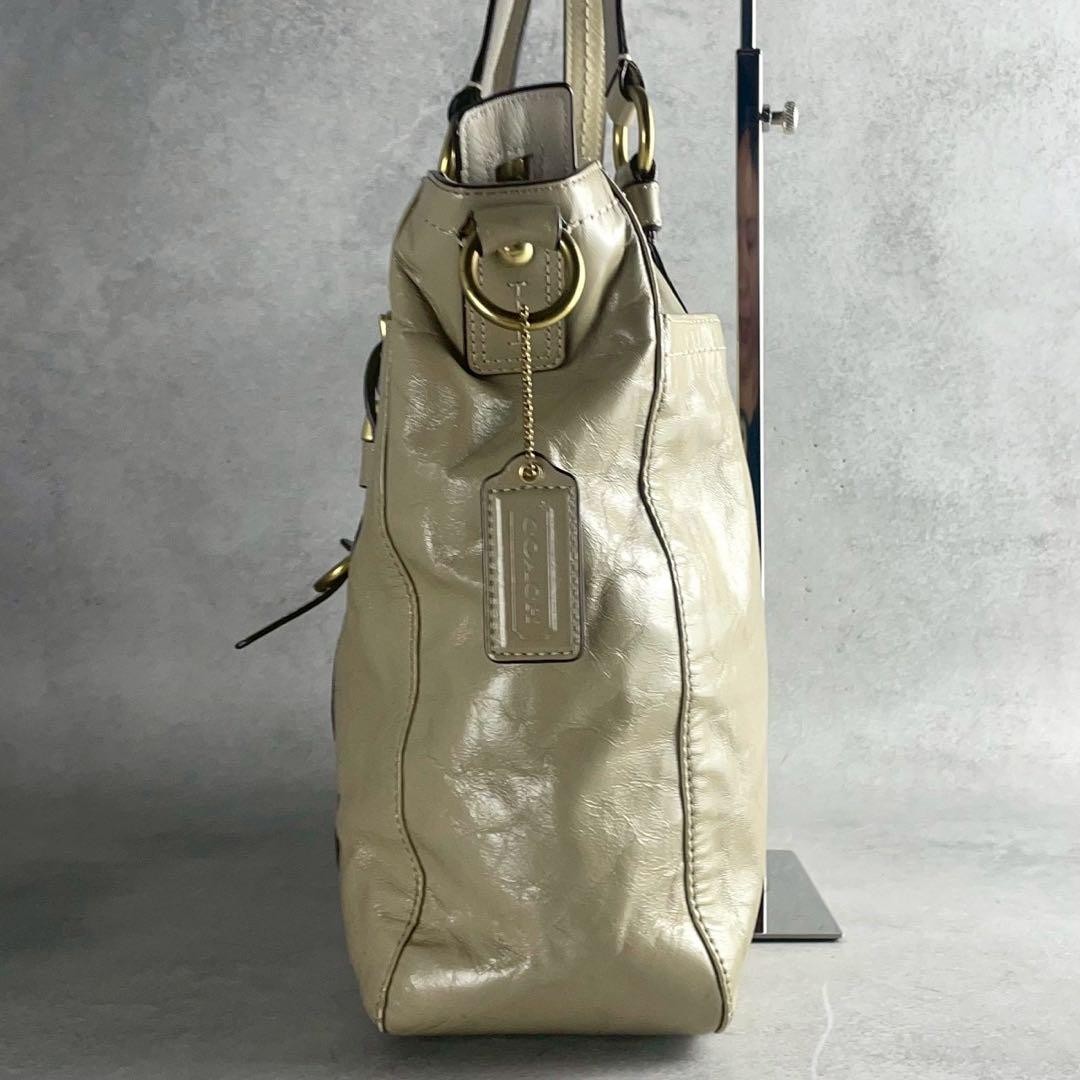 COACH 2-Way Tote Shoulder Bag Leather Turn Lock Japan A-251215-1 thumbnail 24