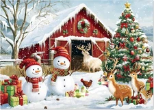 500 Piece Christmas Jigsaw Puzzle for Adults, Winter Farm 21x15 Inches Holiday