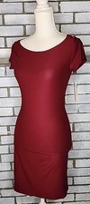 NWT No Boundaries Junior's Short Sleeve Lightweight Bodycon Dress Sz M Merlot