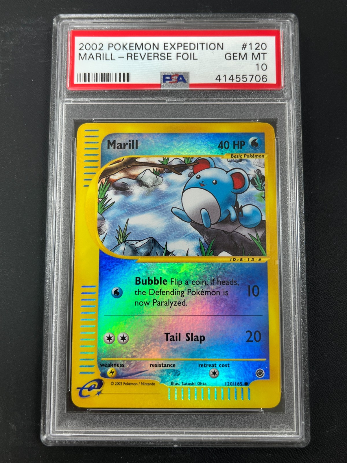 PSA 10 Reverse Holo Marill #120 Expedition Pokemon 2002 GEM MINT Pop 14