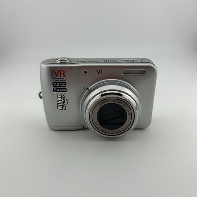 Nikon COOLPIX L5 7.2MP 5x Zoom Digital Camera Silver Turns On PARTS ONLY READ