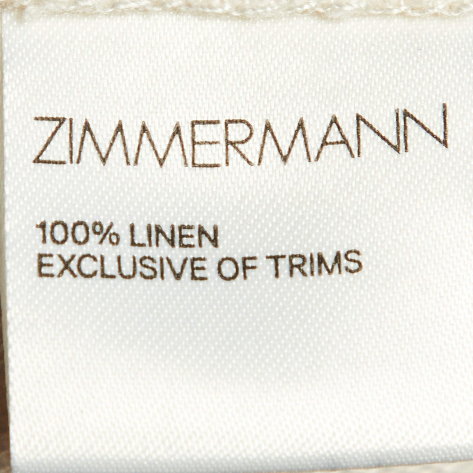 Zimmermann BeigeBlack Printed Linen Trousers S