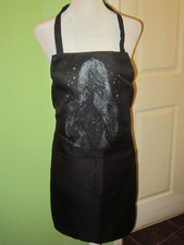 Image of Unisex Starry Stellar Woman In Glitter Adult Hand-Painted Apron Kitchen OS