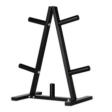 AMAZON BASICS WEIGHT PLATE TREE RACK 300 LBS - BLACK