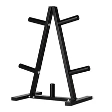 AMAZON BASICS WEIGHT PLATE TREE RACK 300 LBS - BLACK