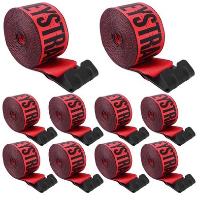 Red Winch Straps 4'' x 30 FT - Heavy Duty Flat Hook Tie Downs with 18000lb Bre...