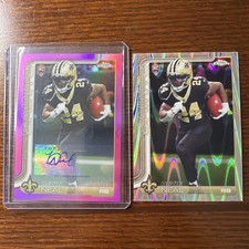2025 Topps Chrome Football #RA-DN DEVIN NEAL PULSAR & PINK REFRACTOR AUTO /250