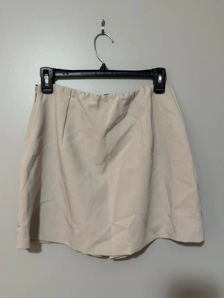 Pantalón Corto Abercrombie & Fitch Mujer M Medio Bronceado A&F Escarlata Mini Forrado Cremallera Lateral Foto 3 de 4