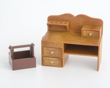 Sylvanian Toymaker Workbench & Renard Toolbox. Toy Maker desk Calico Critters