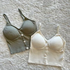 NWOT (2) Ribbed Cami Tank Tops with Removable Padding - Small