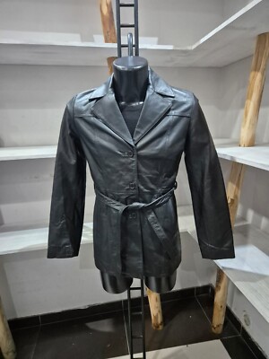 CONBIPEL Echtlederjacke gebraucht Damen woman SCHWARZ Gr. 42 XYR670L