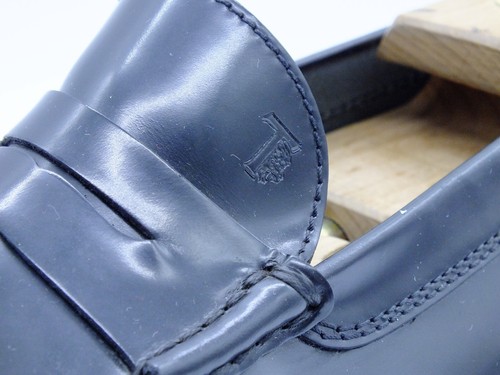 NUEVO 529 €_TOD'S talla 9 (421/2) zapatos de hombre negros Pennyloafer hechos a mano + bolsa de zapatos - Imagen 6 de 13