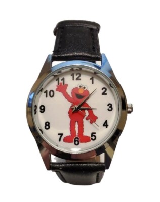 Elmo Character Quartz Leather Band Wrist Watch