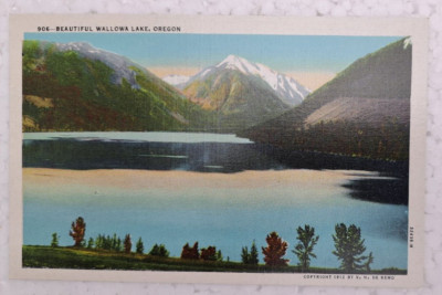 Vintage Beautiful Lake Wallowa Oregon Postcard  Unposted White Border