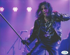 SINGER ALICE COOPER HAND SIGNED AUTHENTIC 8X10 PHOTO SHOCK ROCK PROOF 3 ACOA