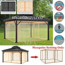Gazebo Universal Replacement Mosquito Netting +Zipper for 10'x10' 12'x12' Gazebo