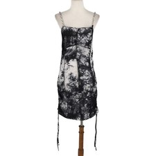 Shein Womens Dress Medium Black Sleeveless Mini Pullover Tie Dye Chain Straps