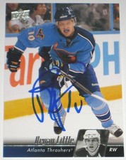 BRYAN LITTLE SIGNED 10-11 UPPER DECK ATLANTA THRASHERS CARD AUTOGRAPH AUTO!!!