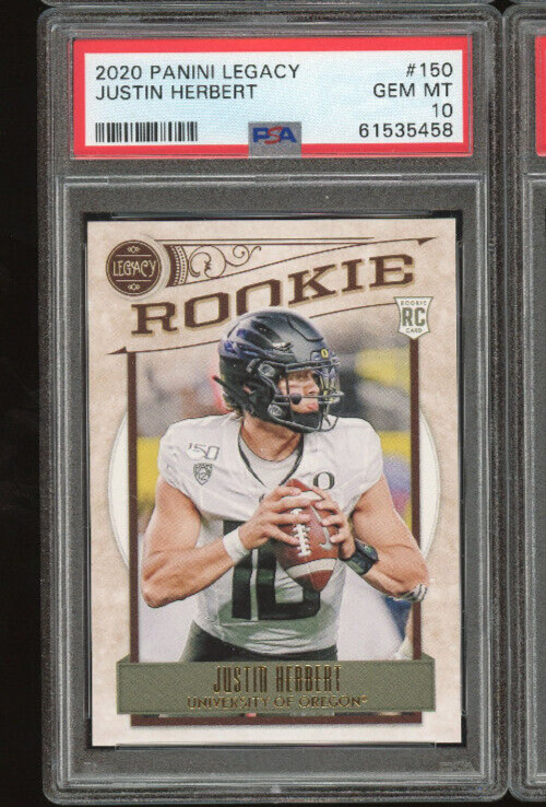 2020 Panini Legacy #150 JUSTIN HERBERT Rookie PSA 10 GEM MINT Chargers