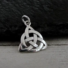 925 Sterling Silver Celtic Trinity Knot Charm - Irish Triquetra Pendant Jewelry