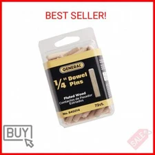 General Tools 840014 1/4-inch Fluted Wood Dowel Pins, 72 Count (pack of 1)