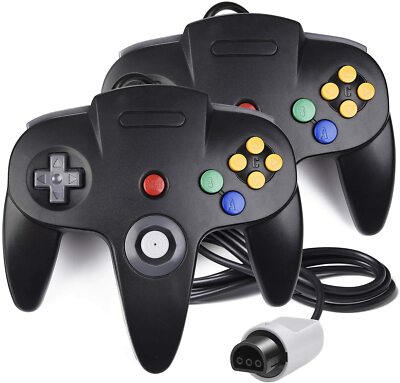 2Pack N64 Controller Joystick Gamepad Long Wired for classic Nintendo 64 Console