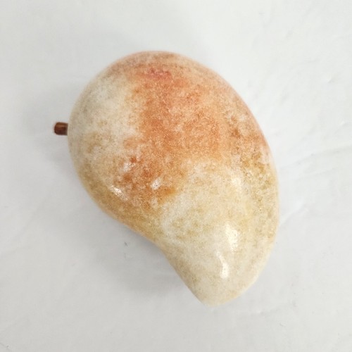 Vtg Marble Alabaster Mango Stone Fruit Table Decor Paperweight Figurine 3 3/4" - Picture 4 of 12