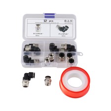 Elbow and Straight Combination 1/4 Inch Tube OD x 1/4 Inch NPT Thread Pack of 12