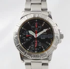 Vintage Seiko Chronograph Mens Watch Quartz Black Dial 38mm V657-8069