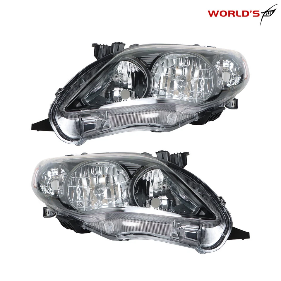 Faros negros para Toyota Corolla 2011 2012 2013 mercado de accesorios izquierda+derecha Foto 4 de 4