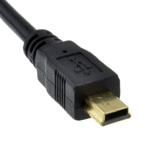 GOLD USB 2.0 Hi-Speed A to mini-B 5 pin Cable Power & Data Lead  0.25m - Afbeelding 1 van 3