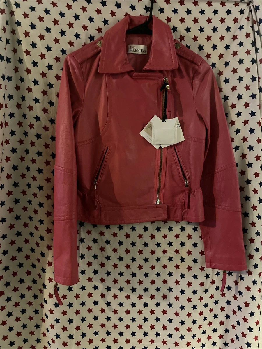 red valentino jacket pink size 4 $1250 Biker Jacket | eBay