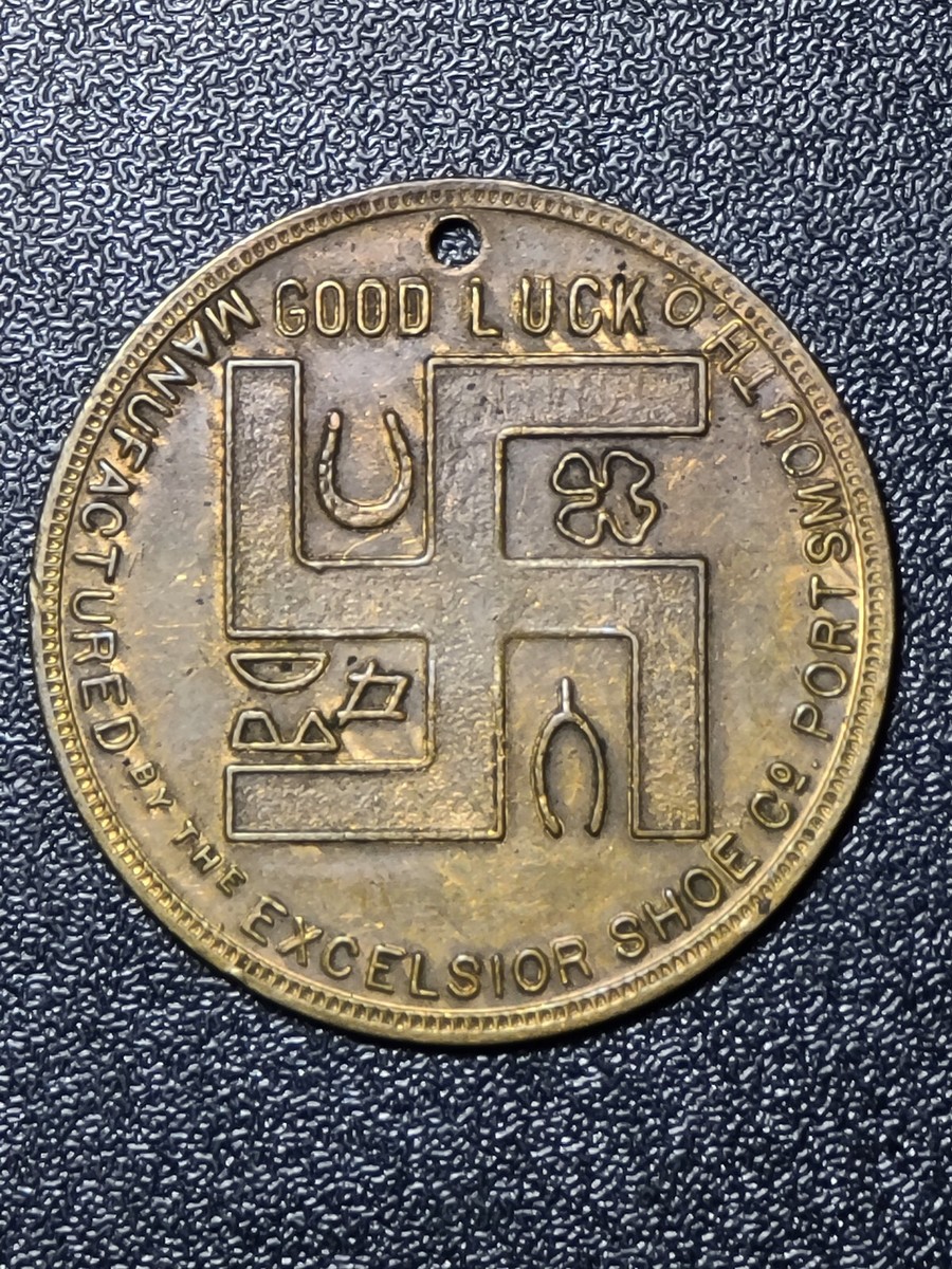 ♦︎ GOOD LUCK!! Good Luck Token 1910 Excelsior Shoe Co. Boy Scouts Medal