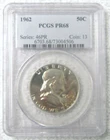1962 PR68 PROOF SILVER FRANKLIN HALF -- PCGS -- GEM BU BEAUTY W/ PURPLE TONING