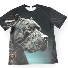 American Bully Dog All-over Print Grey Poly-blend Short Sleeve T-Shirt
