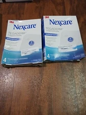 Lot of 2 Nexcare Tegaderm Dressing 4”X 4.75” Waterproof 8 Patches Box Damage