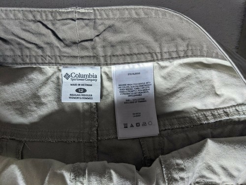 COLUMBIA Womens Khaki Classic Hiking Pants Size 12 (34x27) Activewear Comfy - Picture 4 of 12