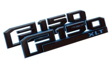 Pair Set Fits For 2015-2018 LH RH Side Door Fender Emblems Badges Blue