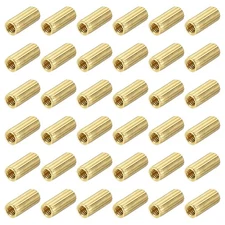 M2x7mm Brass Round Coupling Nuts(Gold Tone, Pack of 38)