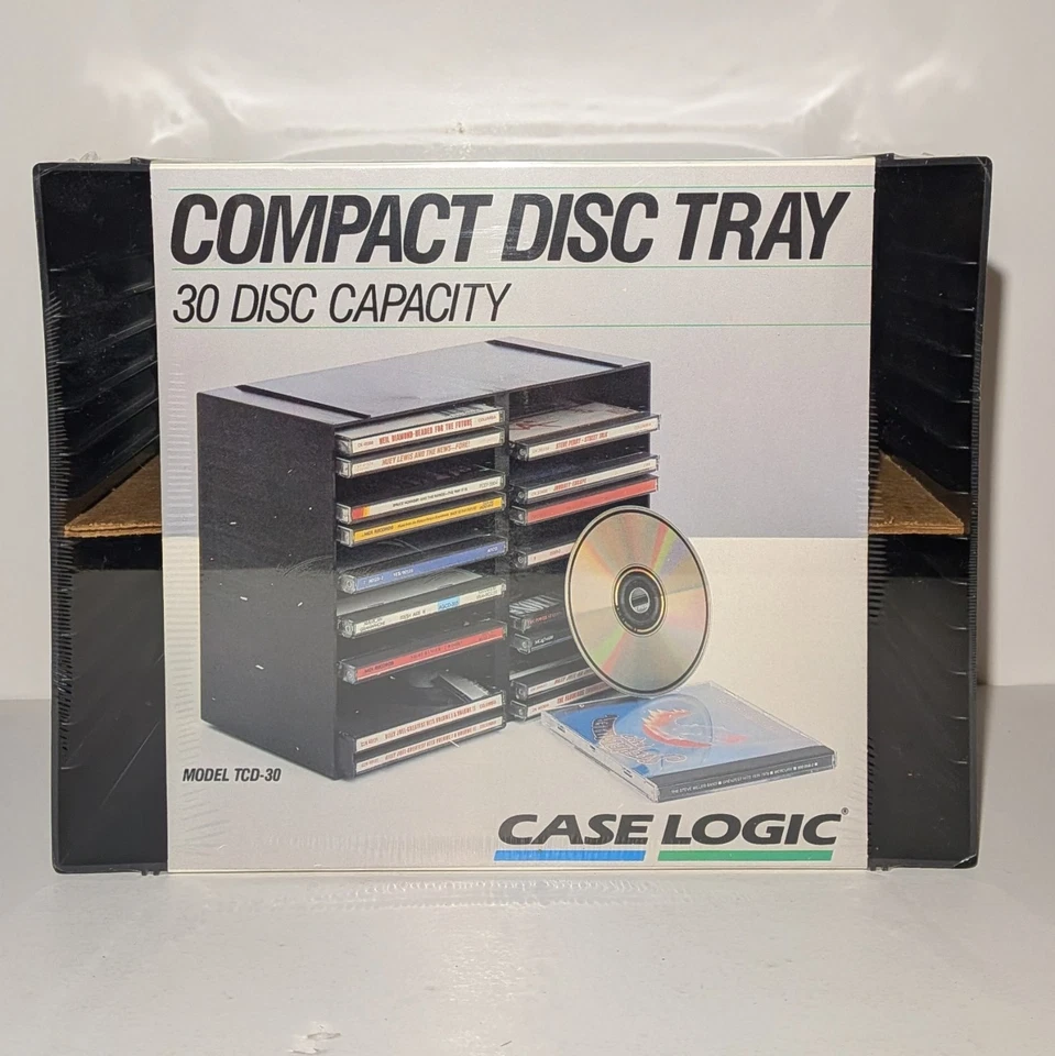 Vintage 1988 Case Logic TCD-30, 30 CD TRAY, Wall Mountable, Stackable NEW SEALED - Image 3 of 4