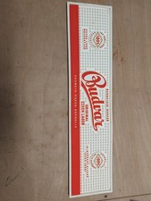Budvar Orignal Czech Larger Bar Runner Drip Mat White N Red 49cmX11.8cm Pub EB2
