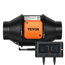 Inline Duct Fan 4 Inch 205 CFM Quiet Blower w/ Smart Temp Humidity Controller