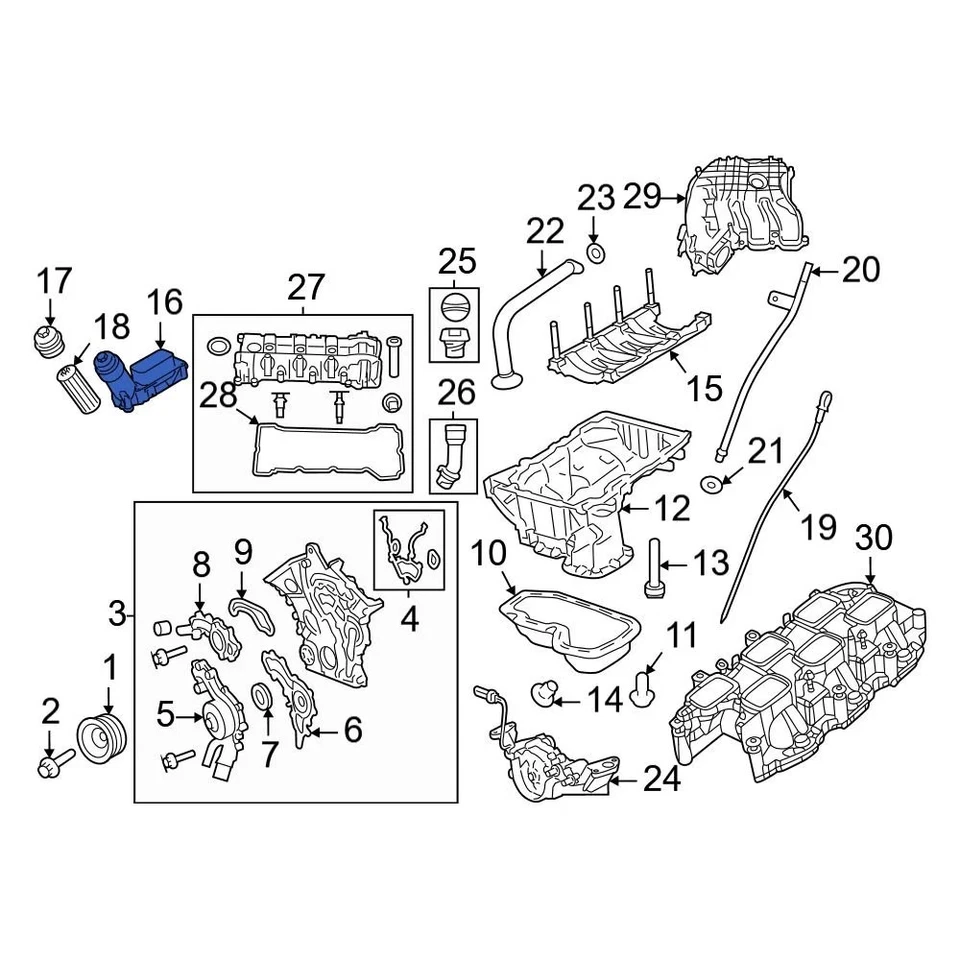 For Jeep Grand Cherokee 2017-2024 Jeep 68596318AB Engine Oil Filter Housing Foto 2 de 4